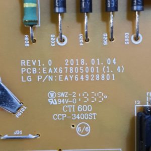 Carte D'Alimentation Télé Lg 65UM7100PLA Référence: EAX67805001 (1.4) – Image 4