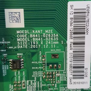 Carte mère Télé Samsung UE65NU7655U Référence: BN41-02635A (BN94-12966E) – Image 5