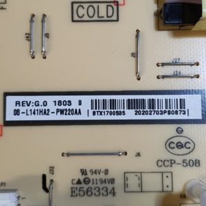Carte d'alimentation télé TCL U55P6066 Référence: 40-L141H4-PWG1CG – Image 3